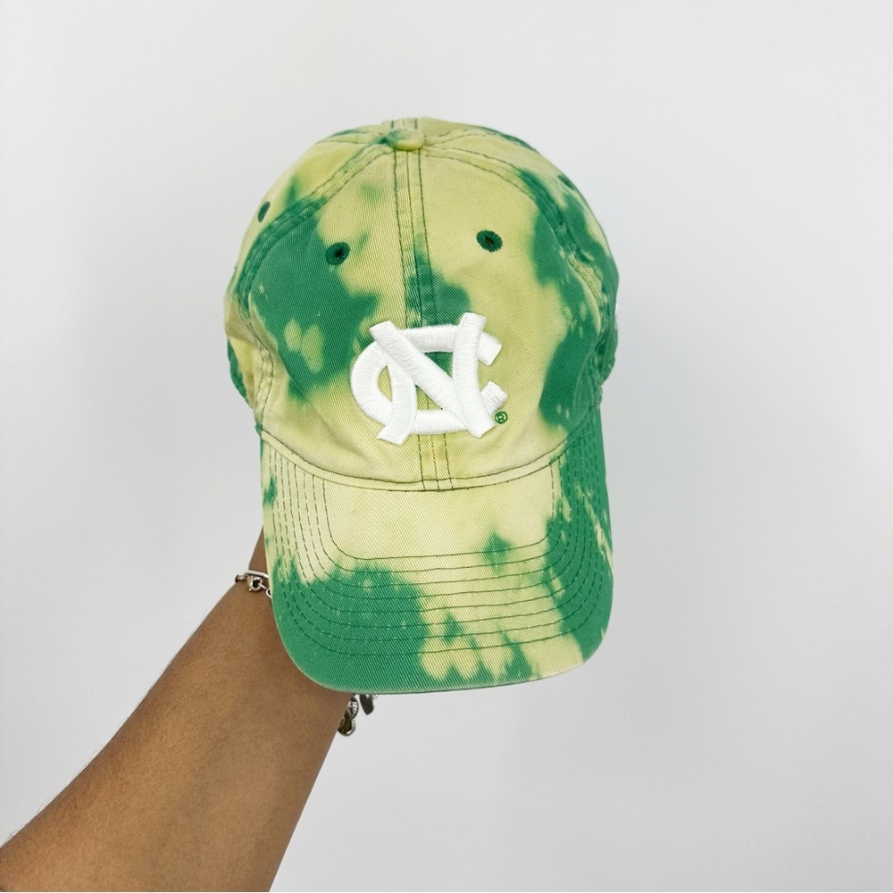 North Carolina Tarheels Green Custom Bleach Splatter Dad Hat OS Upcycled